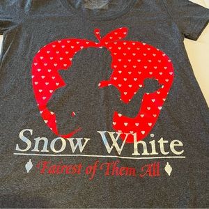 Disney Store Snow White Womens Size Large Grey Gray Fairest‎ of Them All Shirt